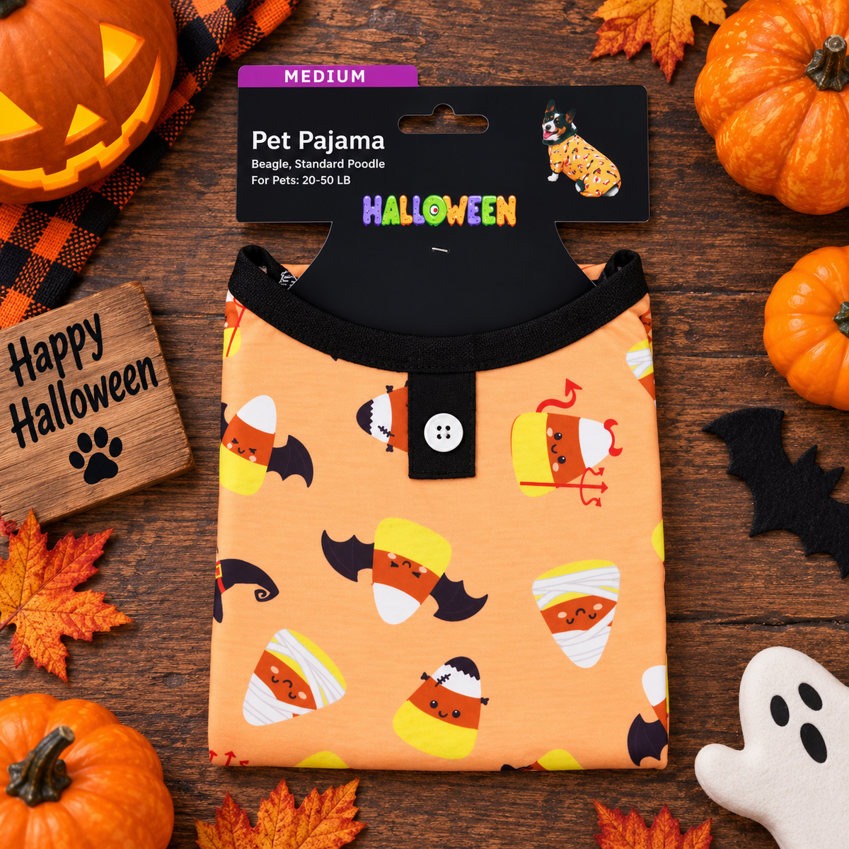 Candy Corn Halloween Dog Pajamas