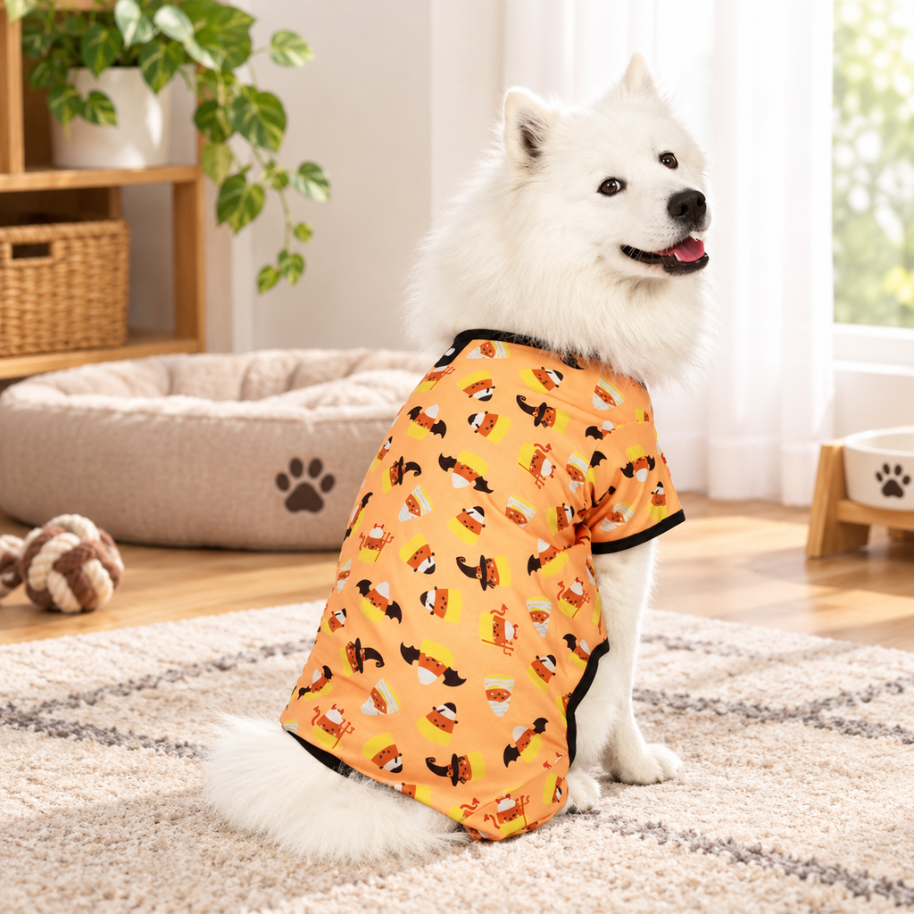 Candy Corn Halloween Dog Pajamas