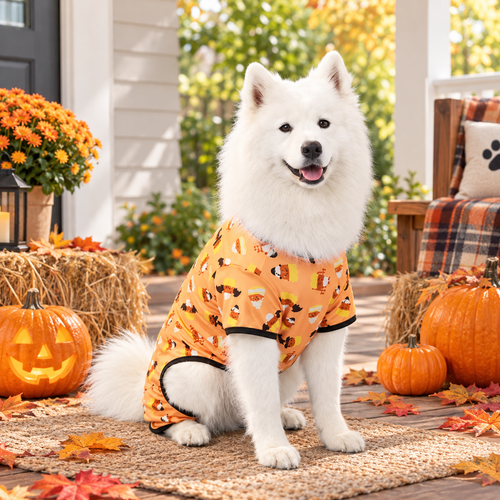 Candy Corn Halloween Dog Pajamas