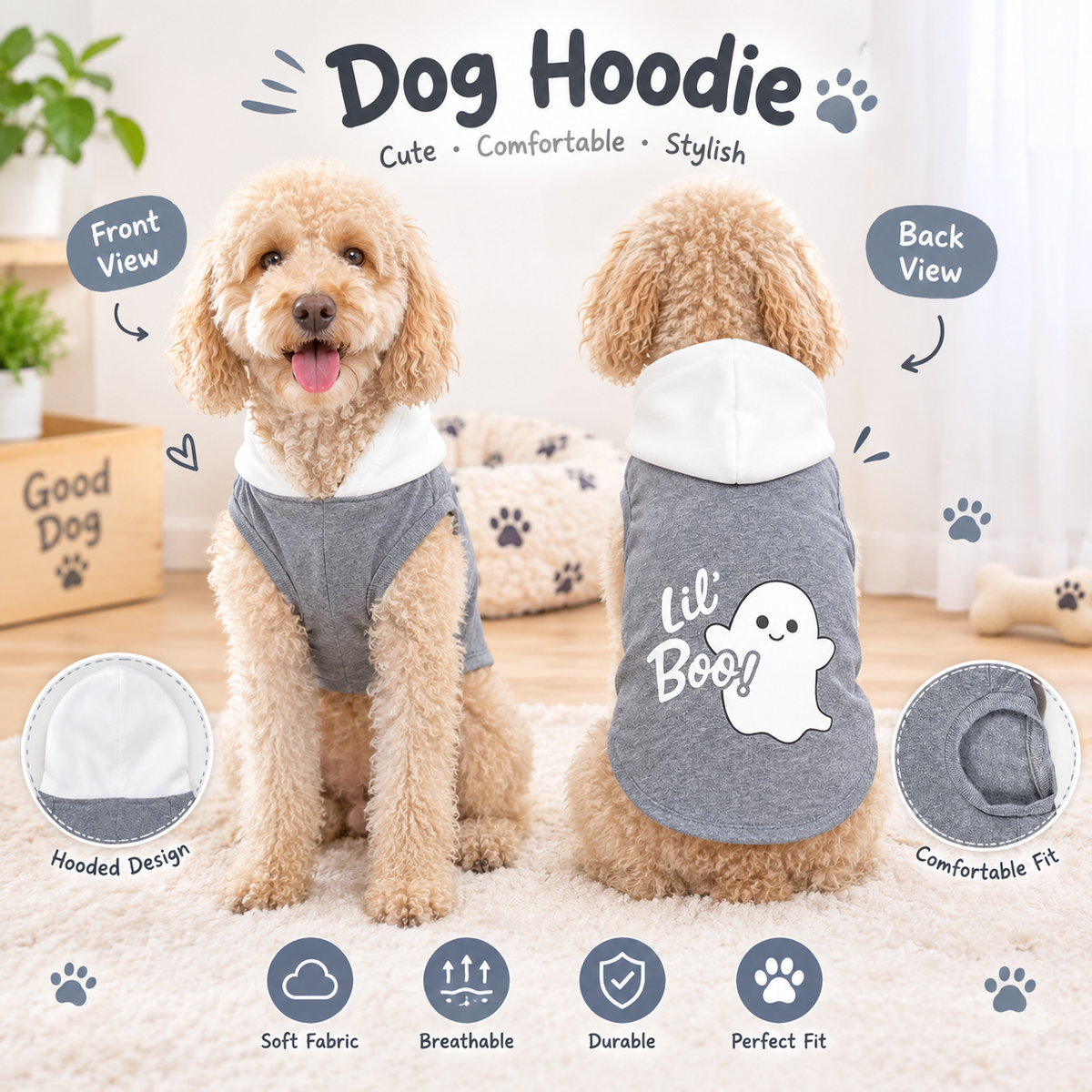 Lil’ Boo Halloween Dog Hoodie
