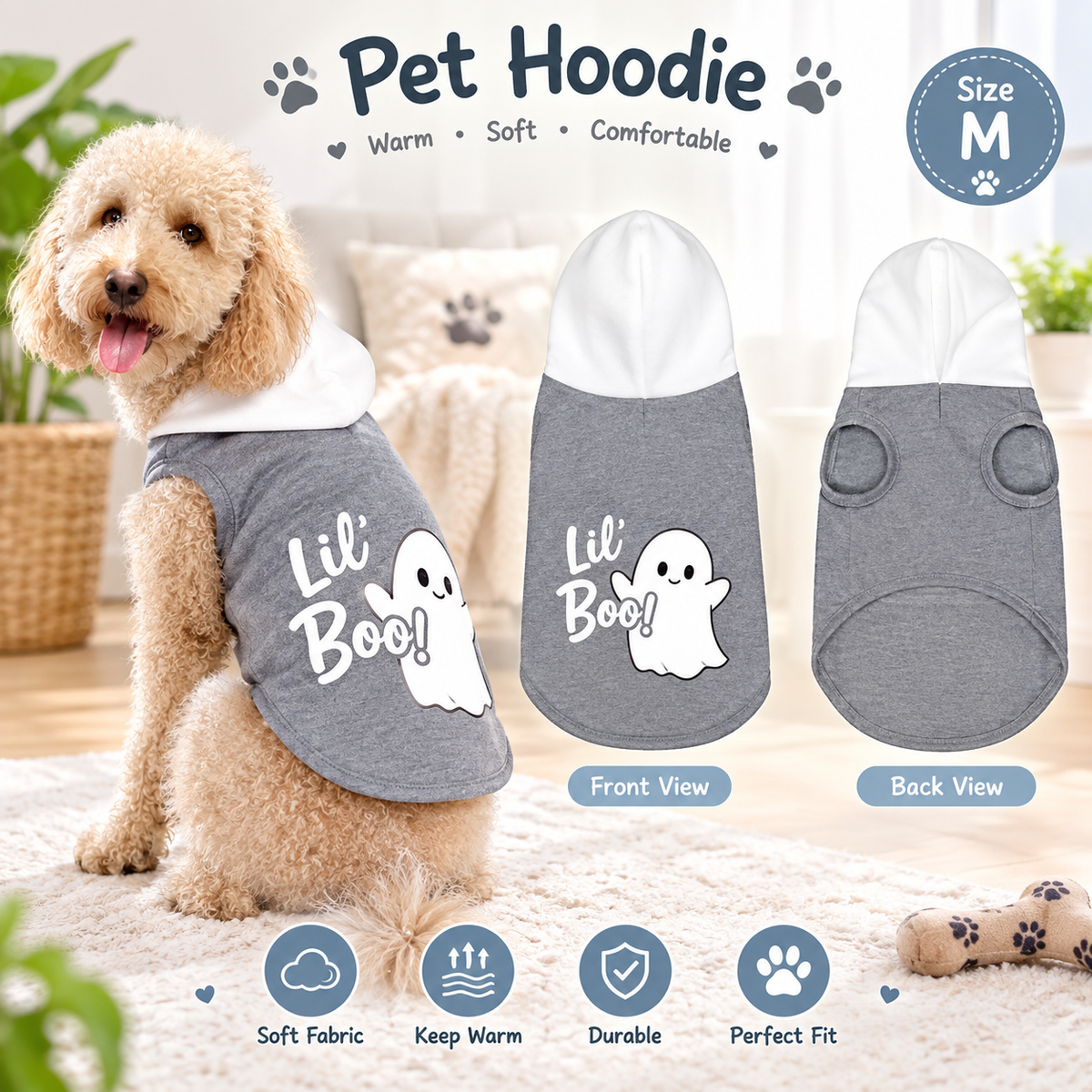 Lil’ Boo Halloween Dog Hoodie