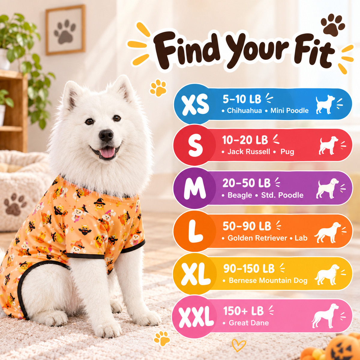Candy Corn Halloween Dog Pajamas
